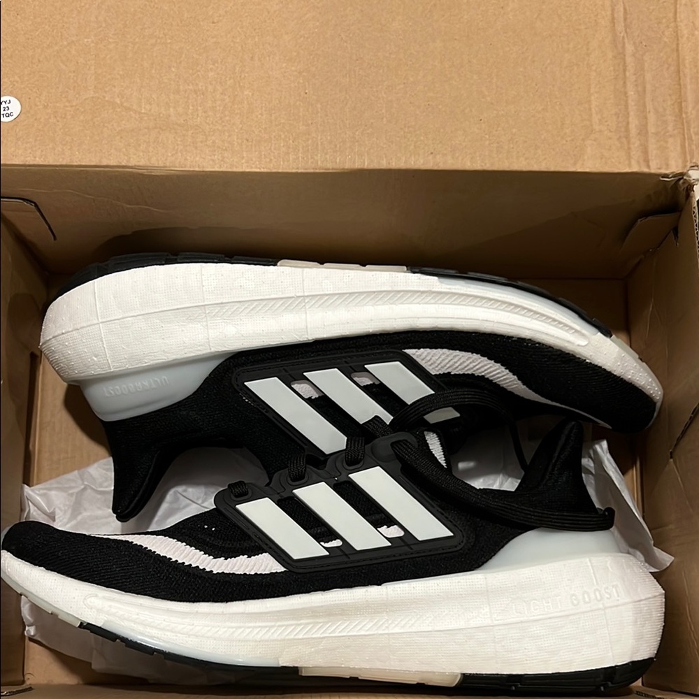 Adidas Black and White Ultraboost Running Shoes